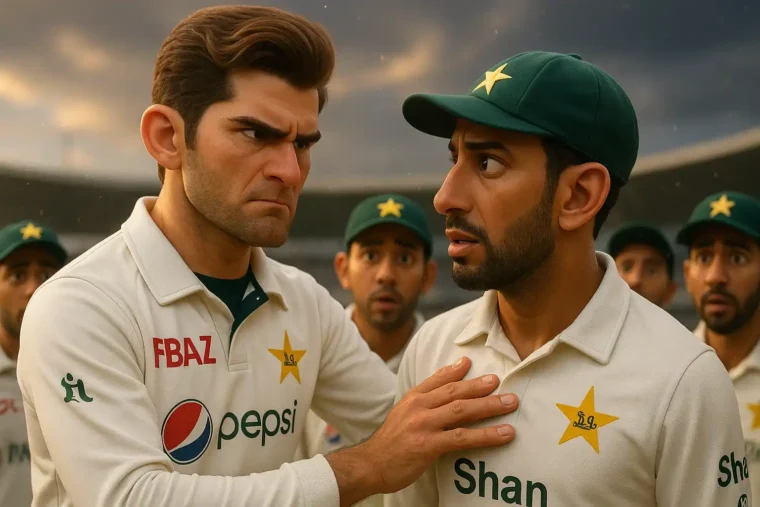 Shaheen Afridi and Shan Masood Fight