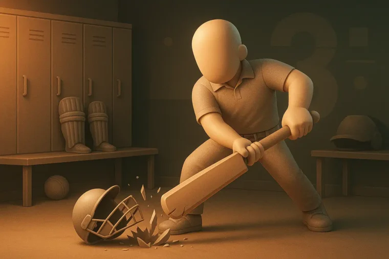 Imam Ul Haq Breaks Bat Helmet in Heated Dressing Room Scene