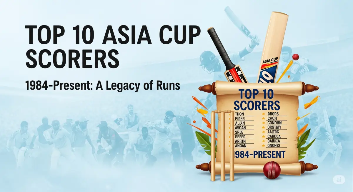 Asia Cup Highest Run Scorer: Ranking Legendary Batsmen Since 1984