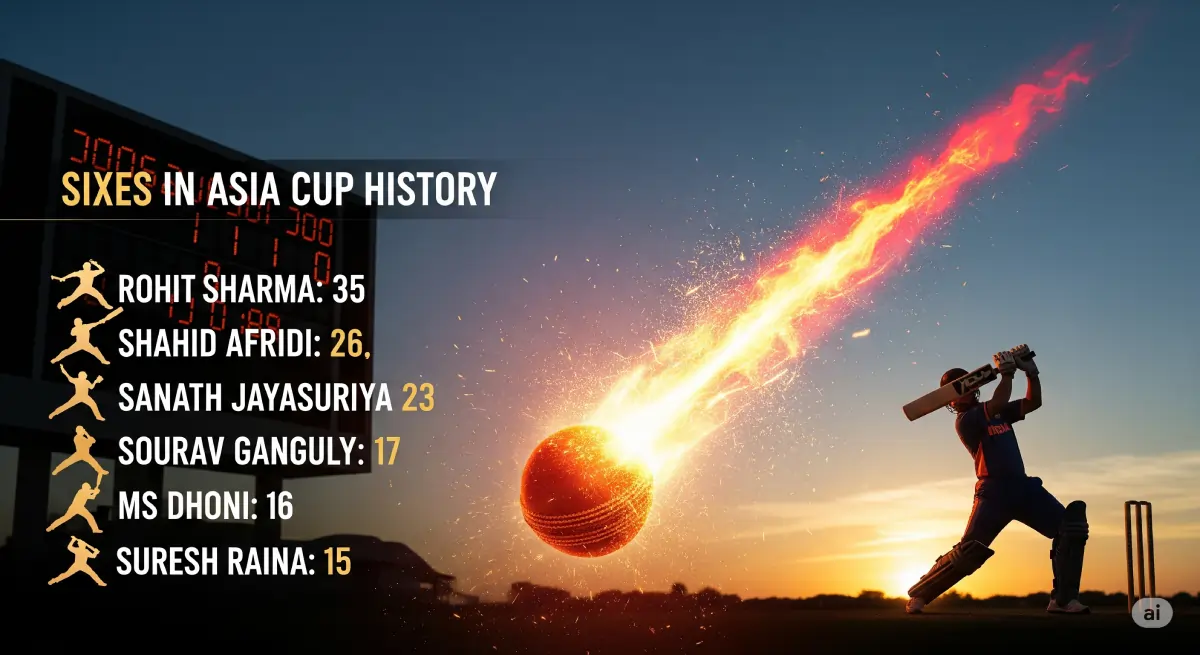 Most Sixes in Asia Cup History: Power Hitters Who Dominated Since 1984