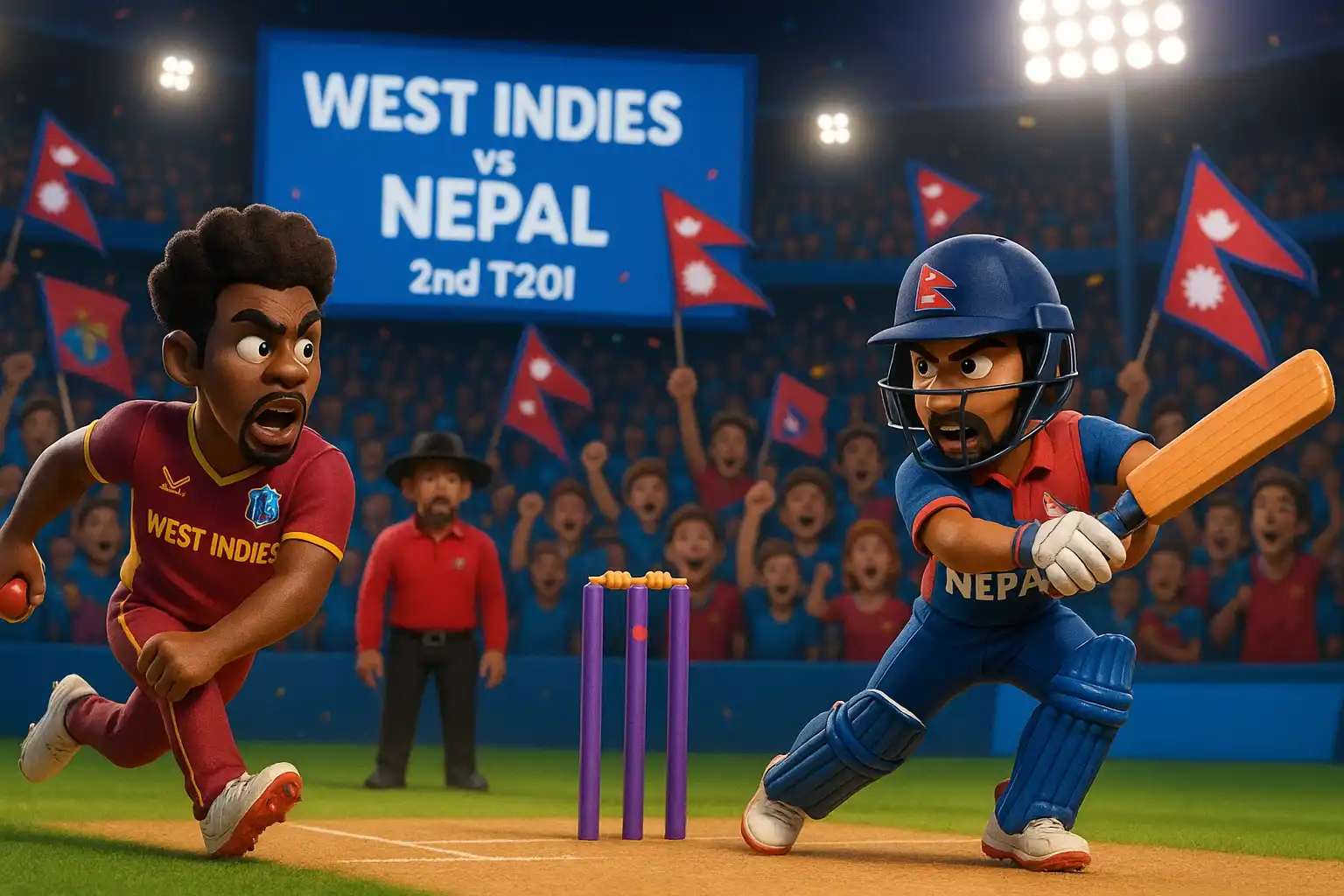 West Indies vs Nepal 2nd T20I, Sharjah