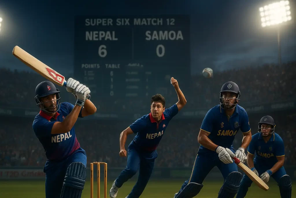 Nepal vs Samoa t20 world cup qualifier 2025